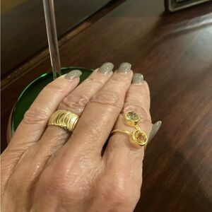 Double Gemstone Citrine Ring